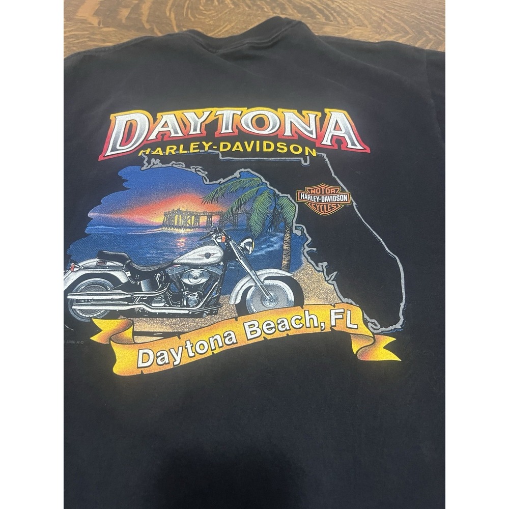 VTG 2003 Daytona Beach‎ Bike Week Harley Davidson Shirt Mens M USA Flames Tee